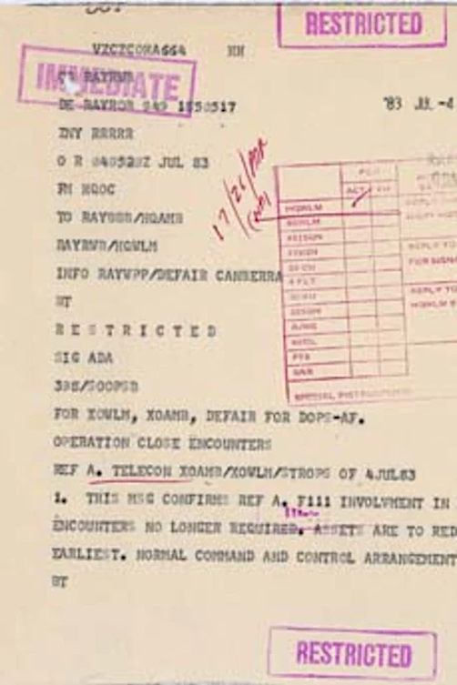 記載監測到不明飛行物的保密文件